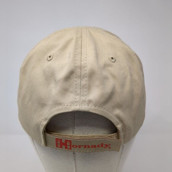 Hornady Strapback Hat Tan One Size Adjustable Embroidered 6 Panel Cotton - Picture 5 of 8